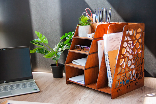 Desk Organizer Wood, Office Desk Organizer, Wooden Display Rack, Document Storage, Wooden