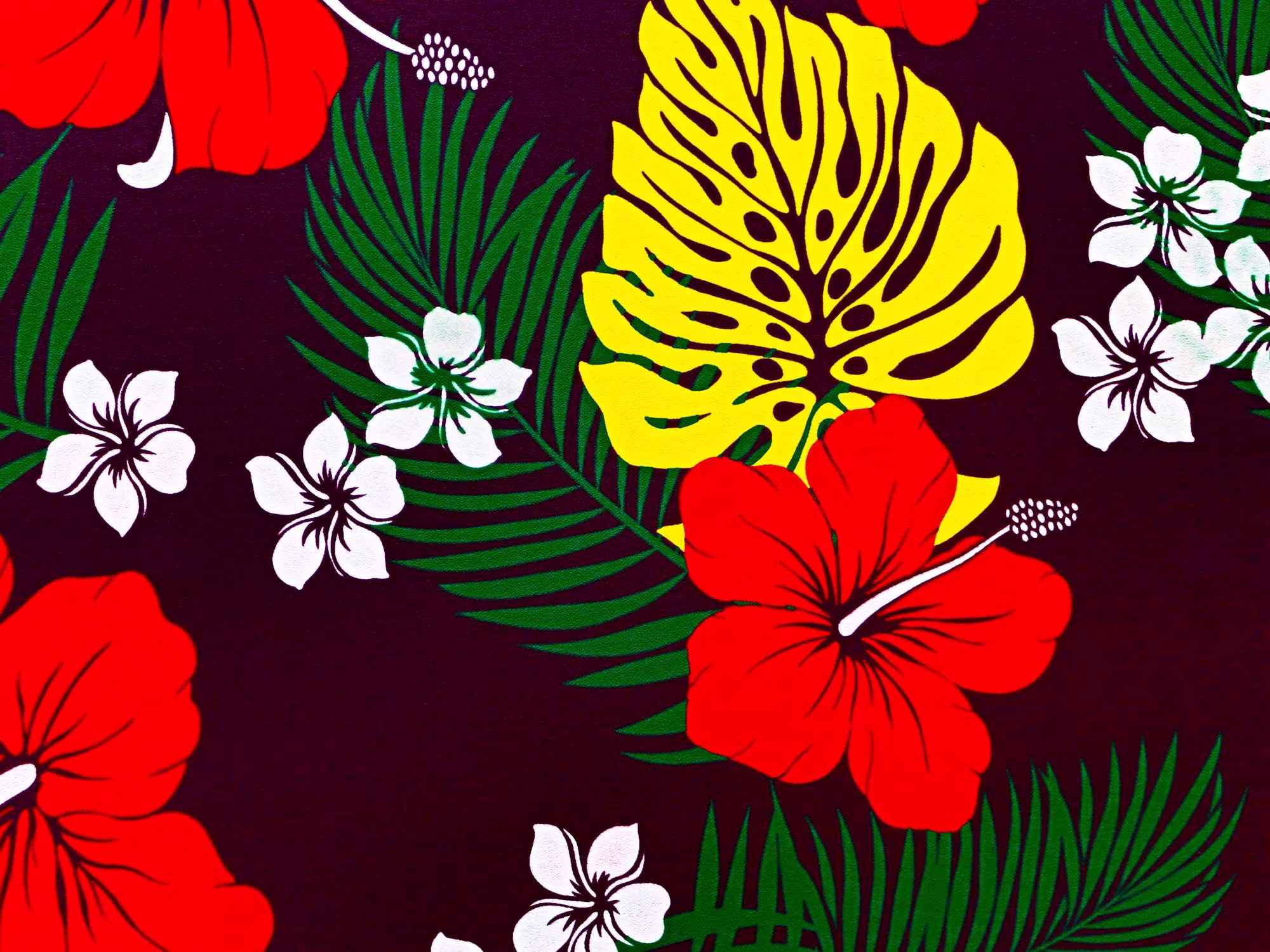 Hawaiian Fabric Crepe Hibiscus Flower Dark Purple