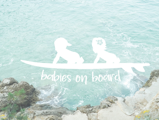 Babies On Board Surfboard Car Decal, Surfer Babies, Surfing Board