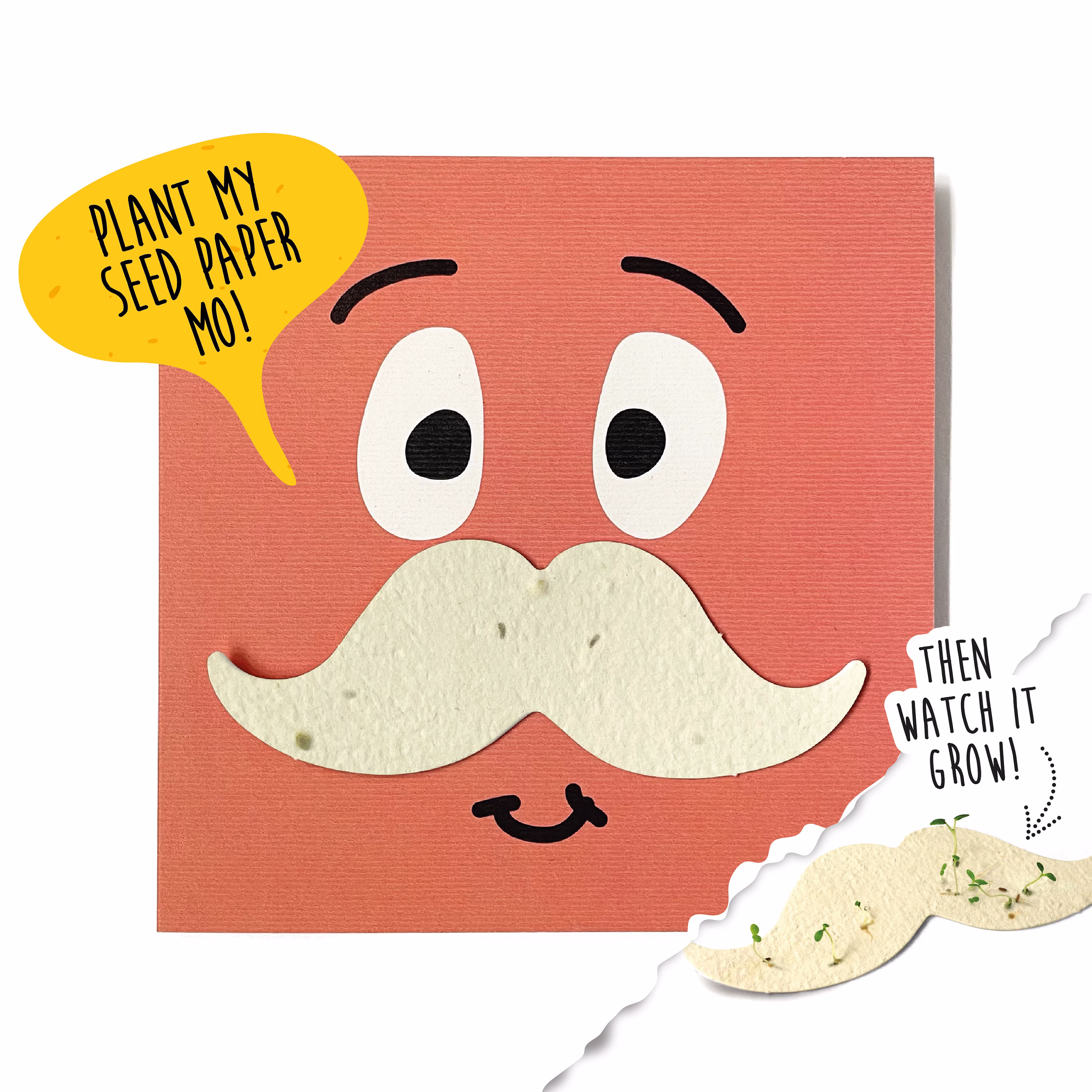 Grow A Mo Plantable Motif Card Pink