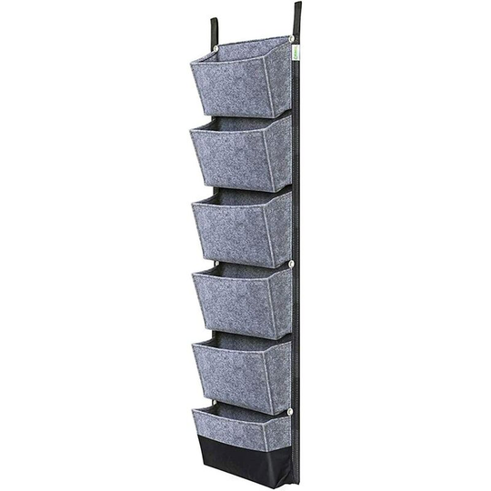 Wall Plantation Bag, 6 Pocket Plant Plant Vertical Garden Exterior Suspended For Balcony Garden Court Office Home Decoration (Gray)