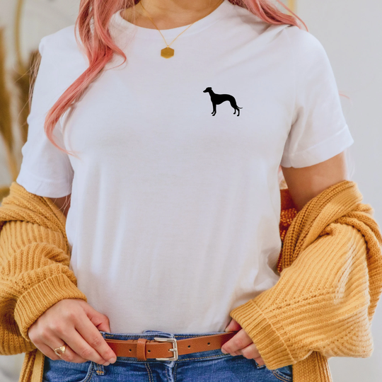 Whippet Dog T-Shirt, Unisex Organic Cotton Shirt -Dog Lover Gift