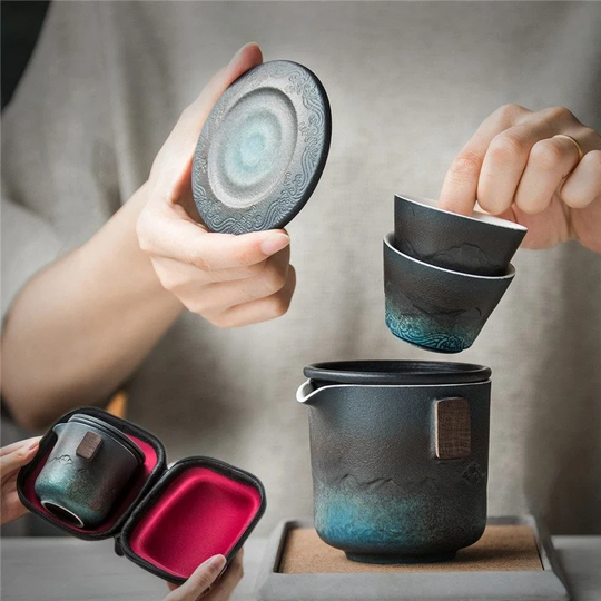 Tea Japanese Hand-Crafted Ceramic Kiln Glazed Handpainted, Colour & Texture Mugs