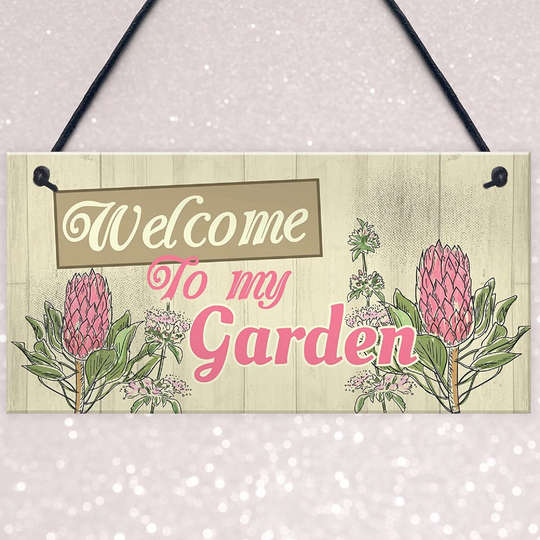 Garden Welcome Sign-Welcome To My , Wall Plaque Home Shed Sign Gifts For Nan Birthday Friendship Gifts