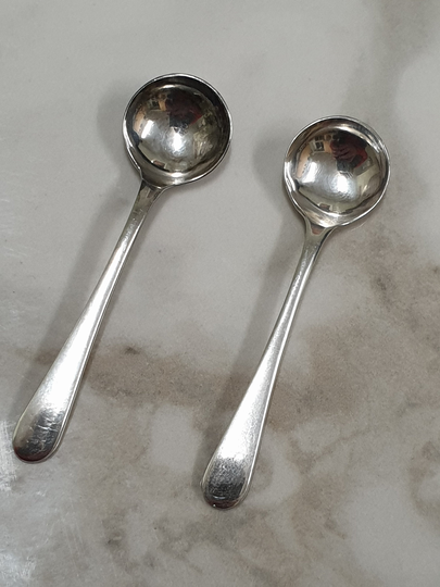 Vintage Birmingham Silver 1998 Pair Of Small Salt Spoons