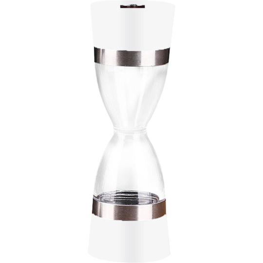 Salt and Pepper Grinder,Manual Stainless Steel Salt Pepper Mill 2 in 1- Refillable Spices Grinder Shakers White