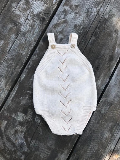 Organic Cotton Knit Baby Romper , Brown Romper