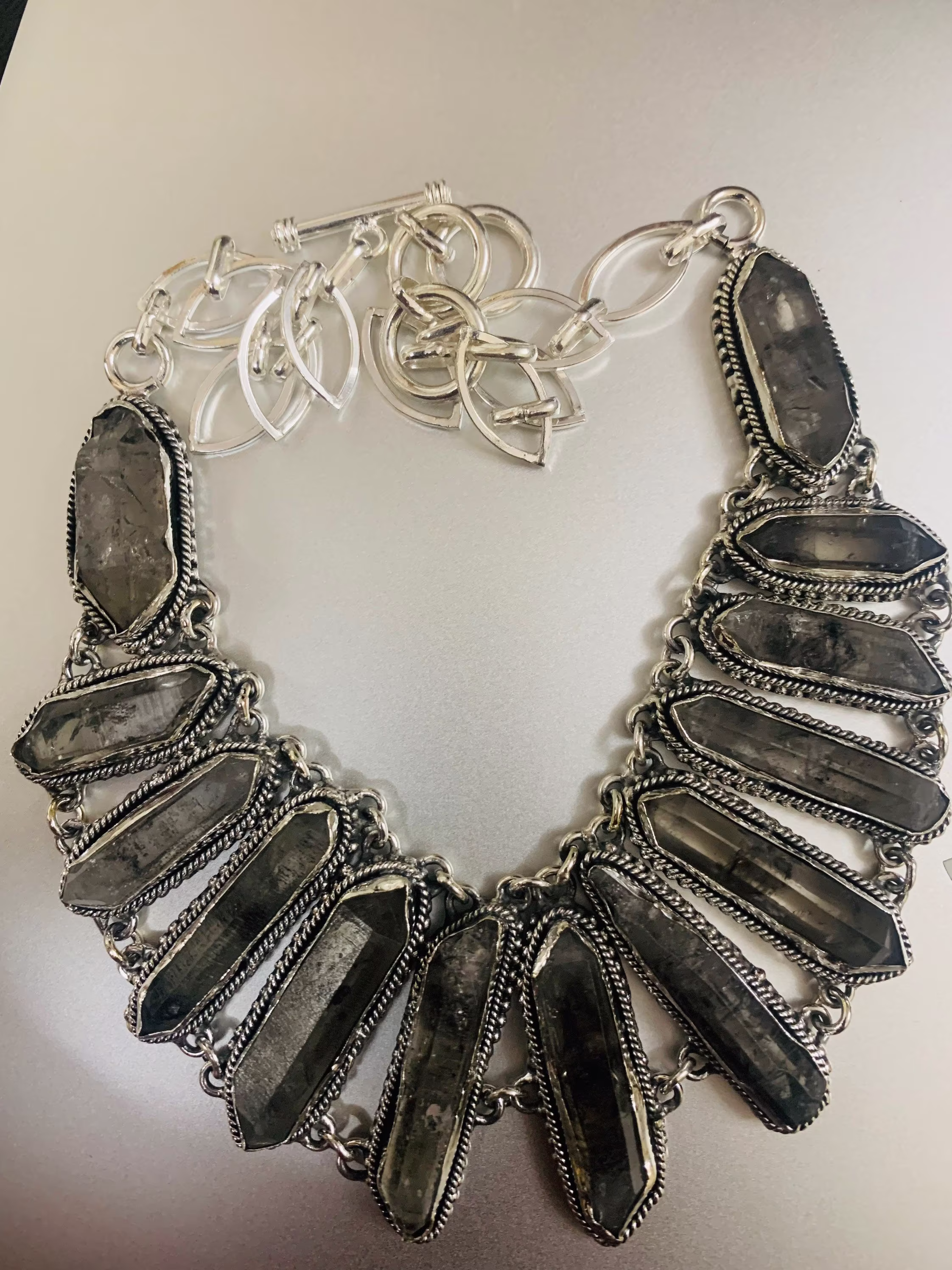 Herkimer Diamond Necklace, Natural Raw Salt & Pepper Healing Crystal, Gift For Her
