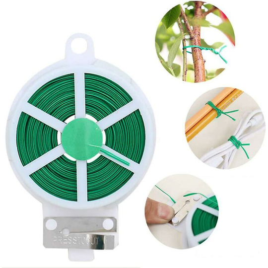 100m Twist Ties, Green Garden Plant Ties With Cutter For Gardening And Office Organization, Home