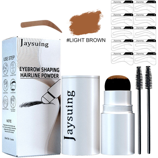 Benobbykids - 2-Pack of Waterproof Makeup Tools Eyebrow Powder Brow Shaping and Hairline Concealer Powder Portable Long-lasting Eyebrow Makeup (Light