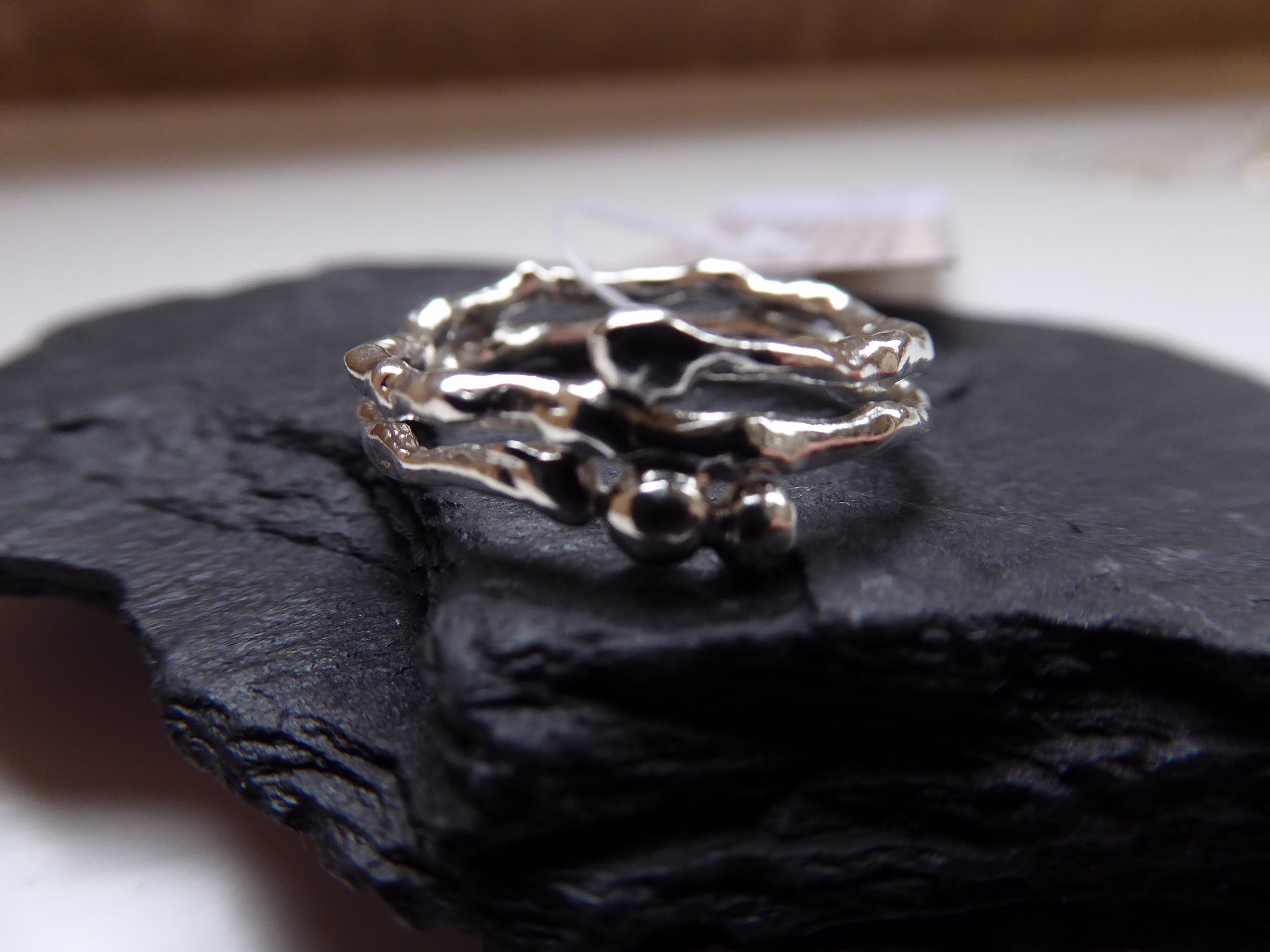 Organic Unusual Sterling Silver Ring, Emma Edwards Jewellery