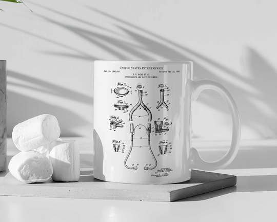 stethoscope 1932 Medicine Er Ambulance Md Heartbreak Hospital Emergency Mug Coffee Tea Patent Vintage Retro Gift Dad Father Birthday Drink
