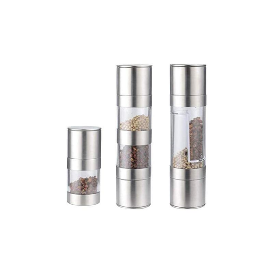 READCLY-2 in 1 Salt and Pepper Grinder Set Stainless Steel Salt Grinder with Adjustable Ceramic Rotor Salt Mill and Pepper Mill Shaker Dual Mill