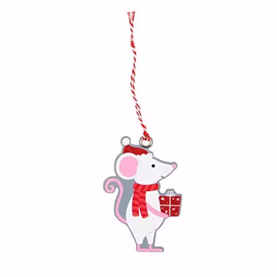 6 Christmas Gifting Mouse Gift Tags, Tag, Present Holiday Season Tags