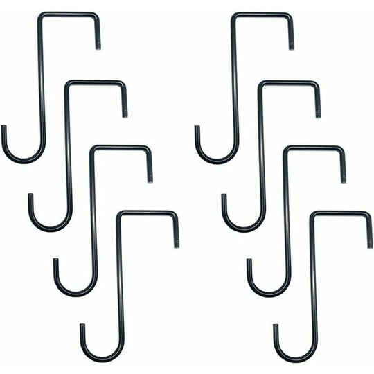 Qersta - Pieces Vinyl Fence Hooks,Patio Hooks,Plant Hanger Hook for Hanging Planters Bird Feeder Flower Pot Plant(Black)