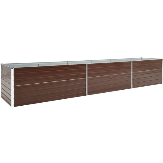 Garden Raised Bed Galvanised Steel 480x80x77 cm Brown Vidaxl Brown
