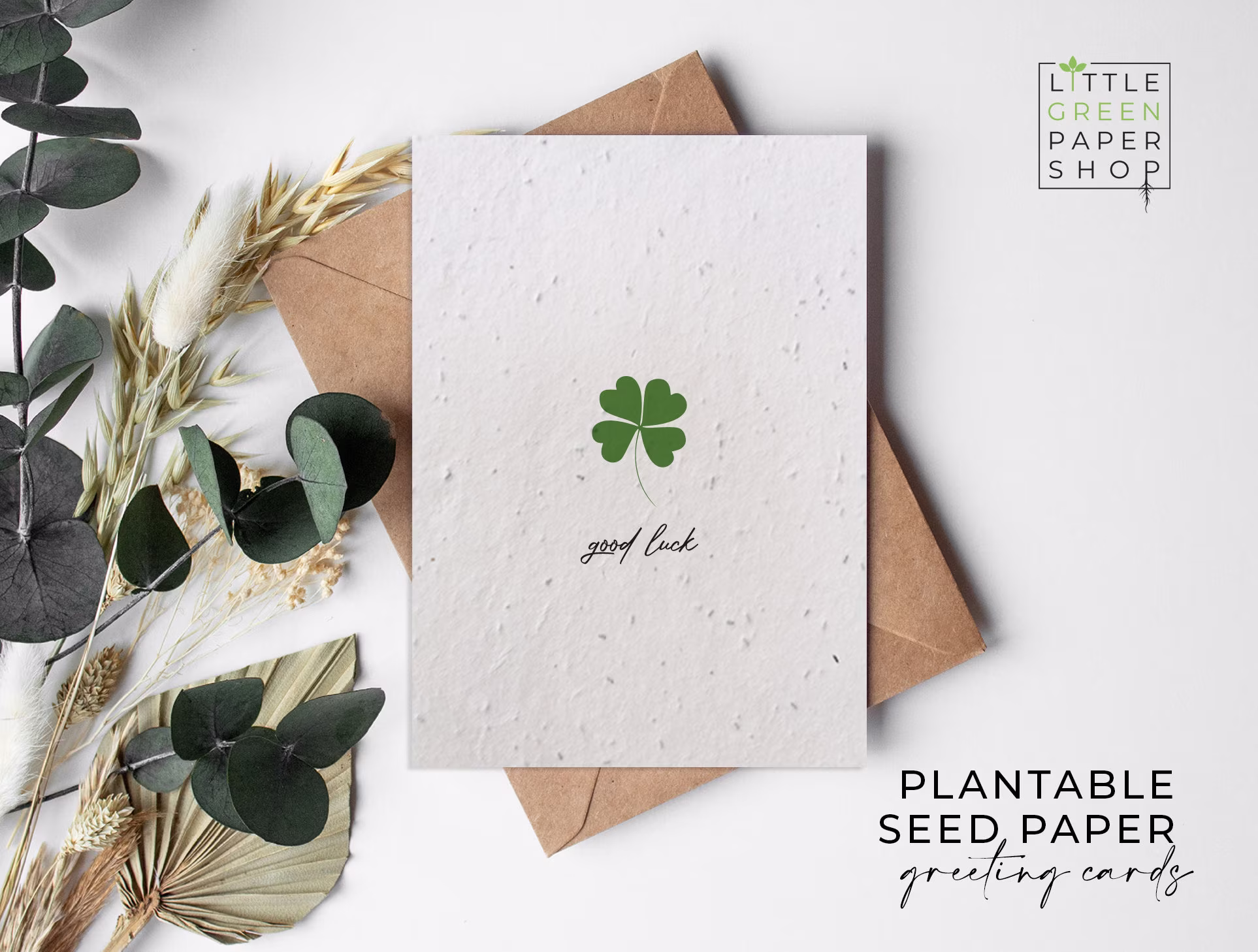 Plantable Flower Seed Paper Cards A6 - Good Luck Leaving, New Job, Cute, Friends, Family, Greeting, Gardening, Eco-Friendly, Biodegradable