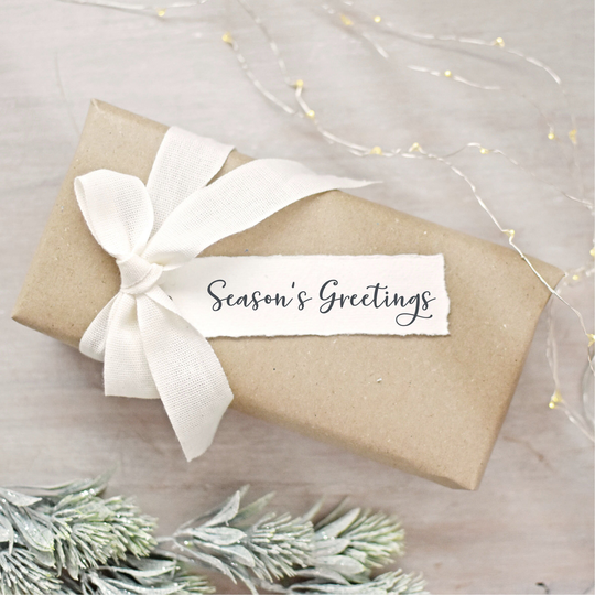 Season's Greetings Script Stamp