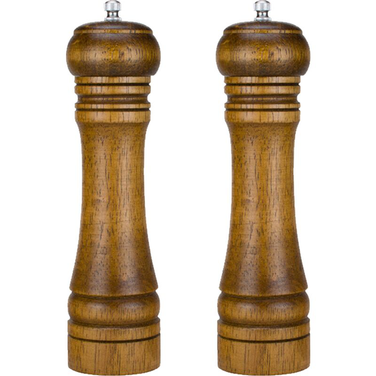 Salt and Pepper Grinders, Oak Wooden Salt and Pepper Mills Shakers Ceramic Rotor 2pcs retro color 8 inch