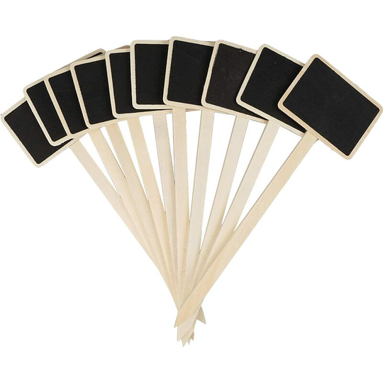 20 Pack Rectangular Wooden Plant Labels - Mini Chalkboard for Garden, Seeds, Trees, Herbs, Flowers, Garden