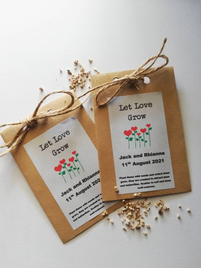Wedding Seed Packet, Let Love Grow, Favour, Vegan Wedding, Thank You Gifts, Flowers, Favor, Hen Party