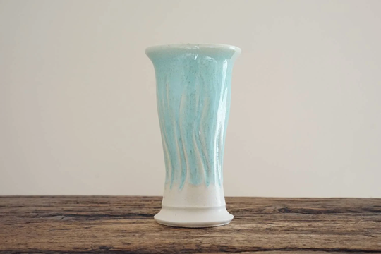 Ikebana Vase. Turquoise Vase. Handmade Wheel Thrown Studio Pottery. G779B