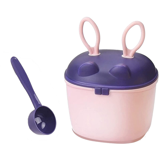 150ml Baby Formula Dispenser Travel Baby Milk Powder Container with Scoop Leveller Carry Handles Storage Container for Snacks Nuts Candy, Purple