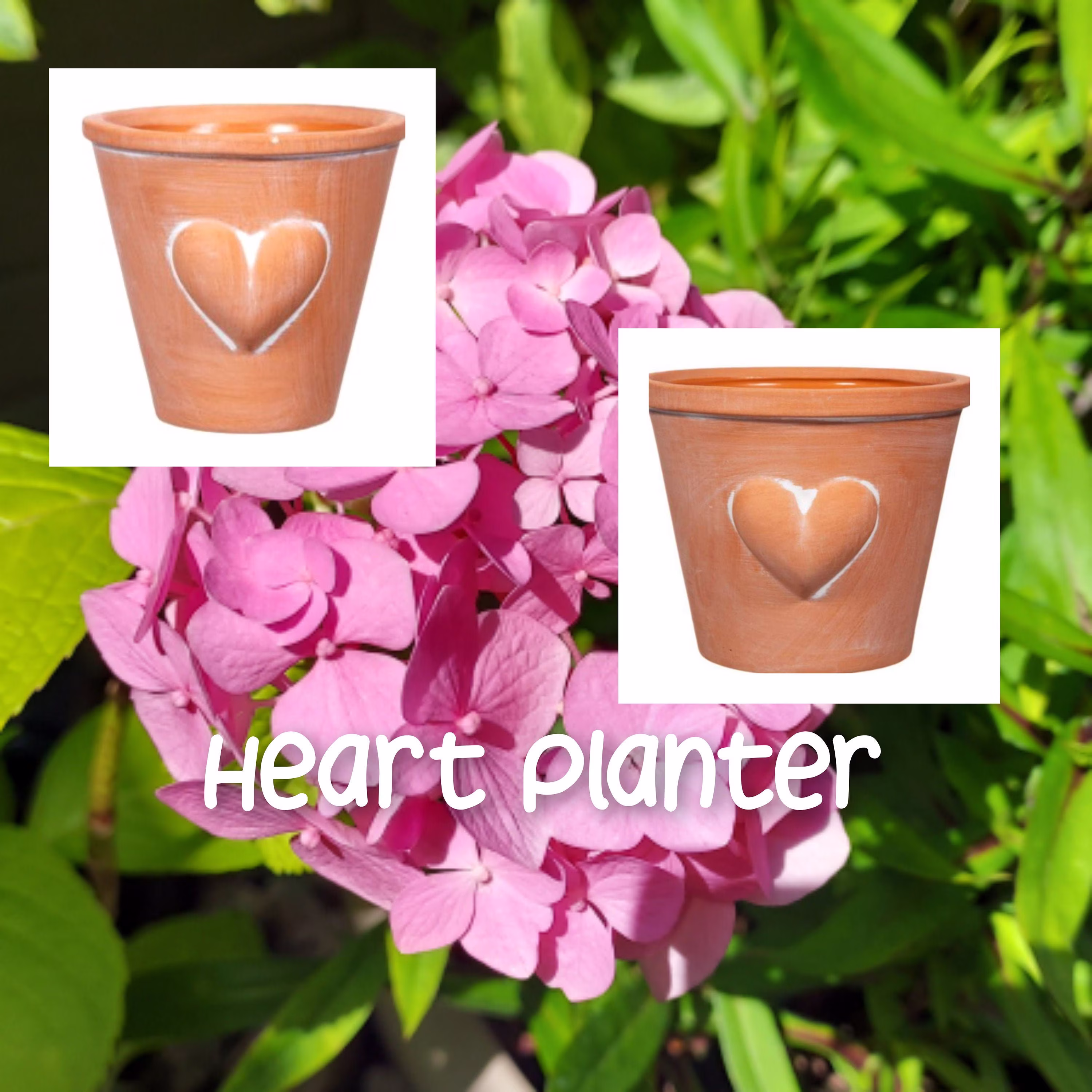 Terracotta Planter With Heart - Mini