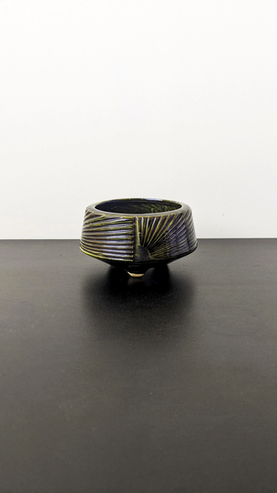 Mid Century Ceramic Mini Planter By Vetter Keramik, West German Geometric Brutalist Pottery Bowl