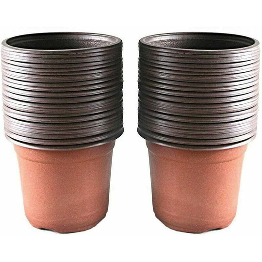 Set of 100 Plastic Pots for Seedlings and Plants, 10 cm