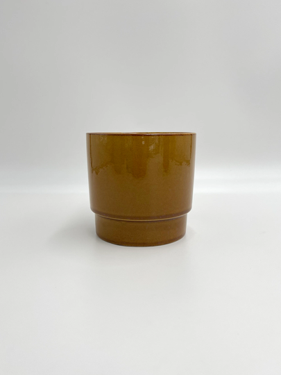 Avelon Nova Beige, Ochre Plant Pot, House Gloss Glazed Ceramic Indoor 13.5 cm, 2 Color Options, Pots