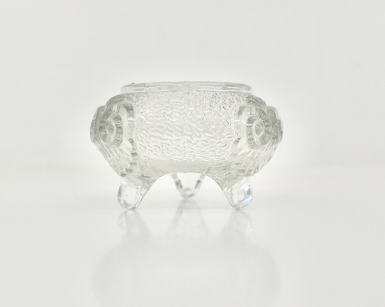 Victorian Davidson Glass Table Salt, Moulded Salt Cellar