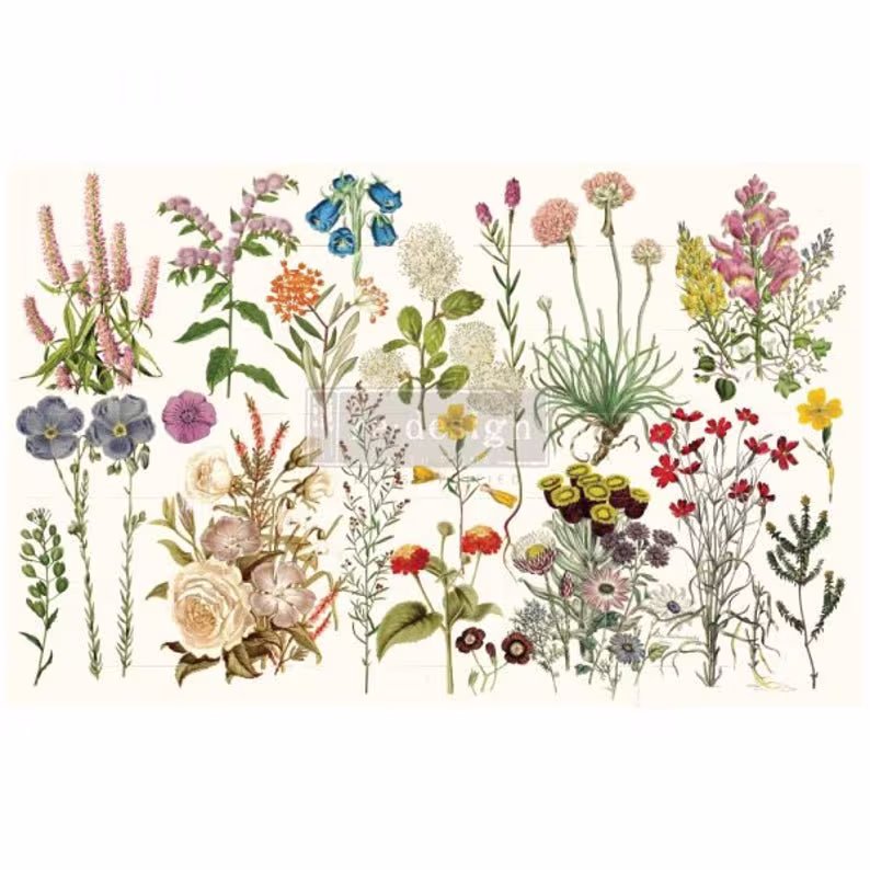 Same Day Shipping Wild Herbs Decoupage Tissue Paper 1 Sheet Redesign By Prima