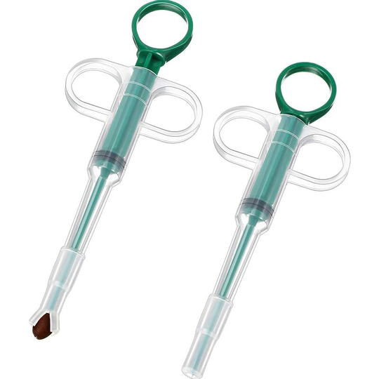 Sun Flowergb - 2 Pieces Green Pet Pill Popper for Small Cats Dogs Pistol Gun Shooter Pet Piller Soft Tip Tablet Syringe Pusher Animal Medicine Feeder