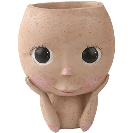Flower Pot Character Human Face Vase Tabletop Balcony Micro-landscape