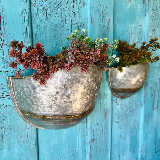 Pair Of Zinc Wall Planters Ltzkr042
