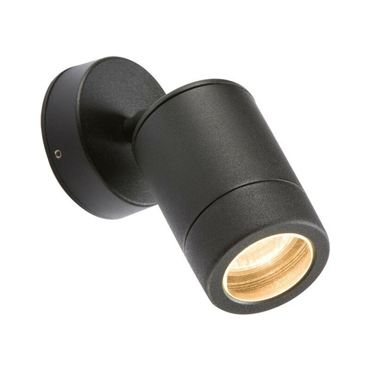 Adjustable Aluminium Powder-Coated Black Wall Light, 230V IP65 GU10 35W - Knightsbridge