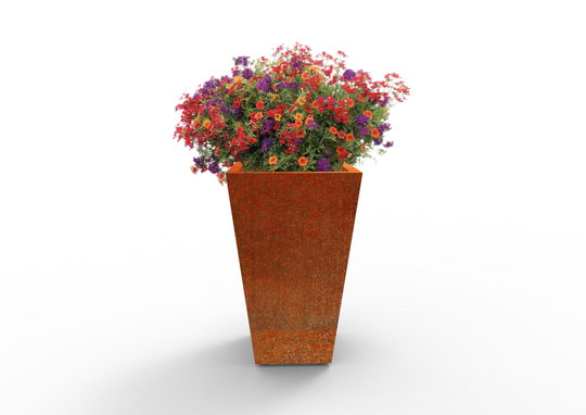 Tapered Rustic Steel Planter