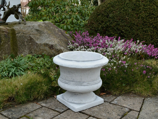 Outdoor Urn Planter Concrete For Ancient Greek Yard Decor. Cement Large Plant Pot Garden Art. Vase Outdoor
