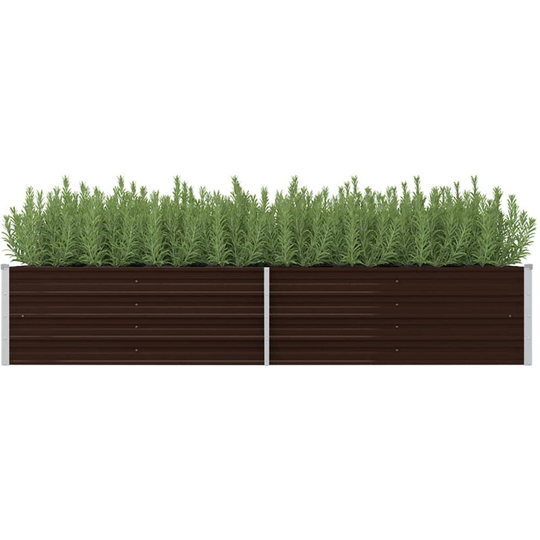 Garden Planter Brown 240x80x45 cm Galvanised Steel