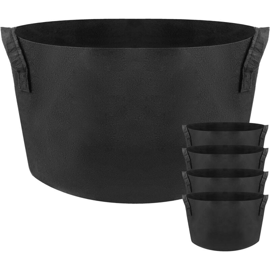 Planting grow bags Plat pots made of fabric felt 20 gallons 55x40cm 5-pack - Primematik