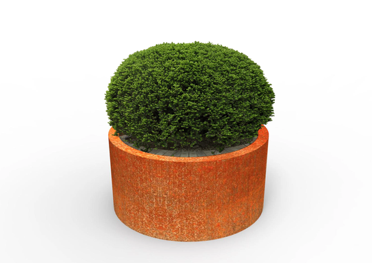 Round Corten Cylinder Planter Pot