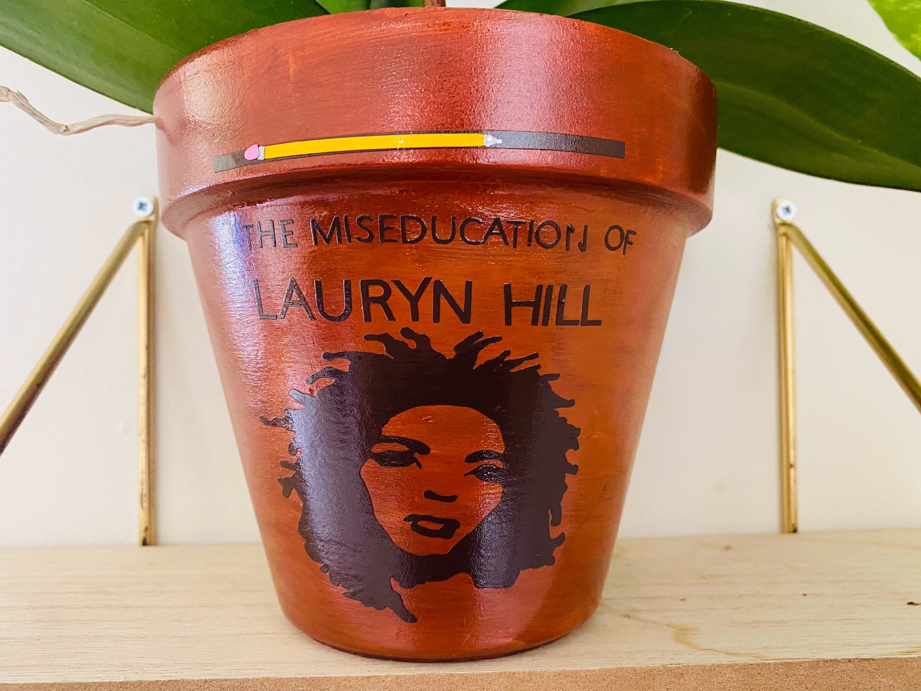 The Miseducation Of Lauryn Hill Plant Pot - 6 Inch Planter With Drainage Hole, Made Clay Terra Cotta