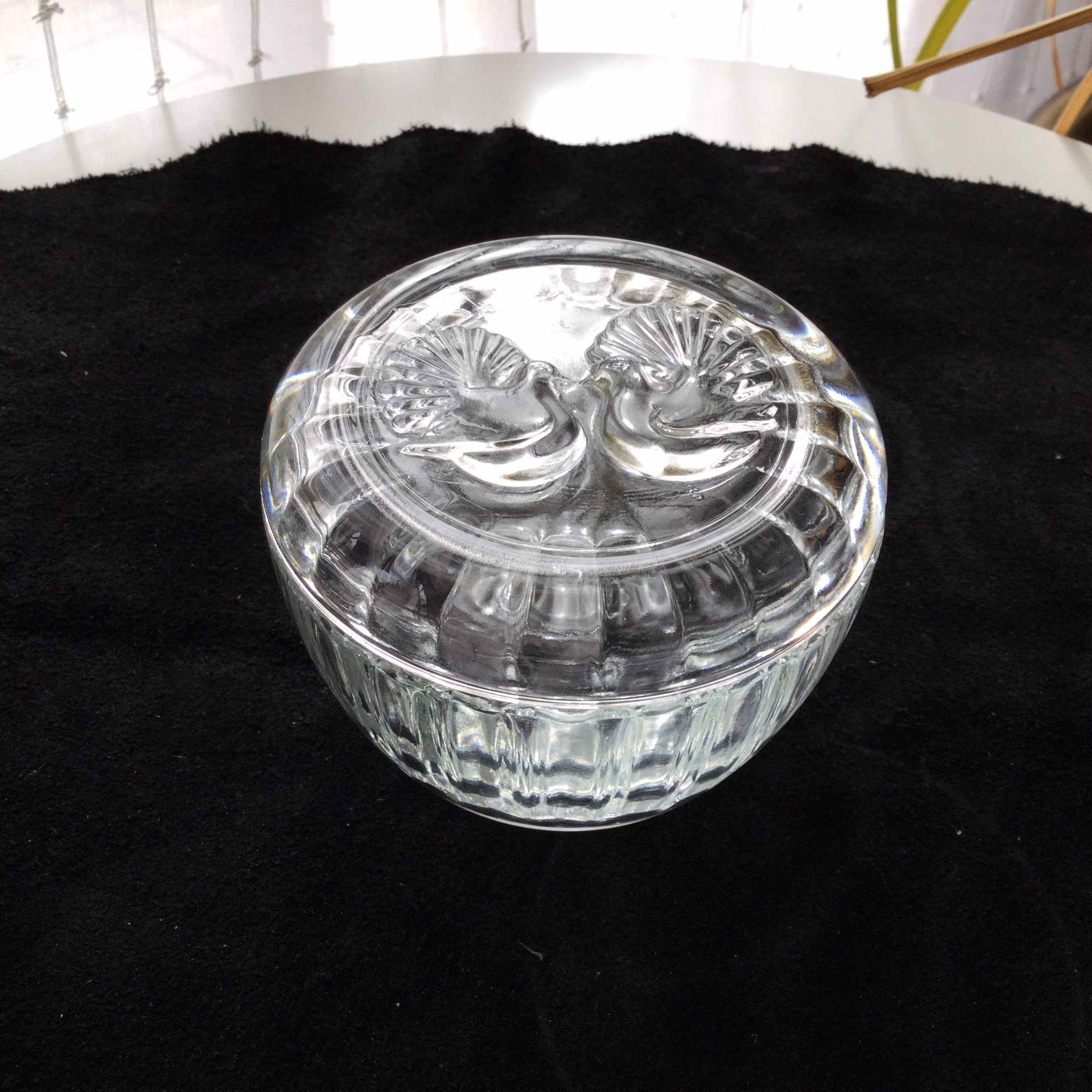 Vintage Luigi Bormioli Glass Powder/ Trinket Box ~ Made in Italy