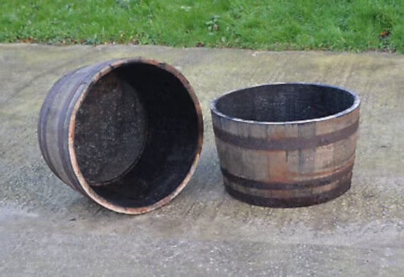 Whiskey Barrel Planter - Reclaimed Oak Cask Planters Freshly Made To Order