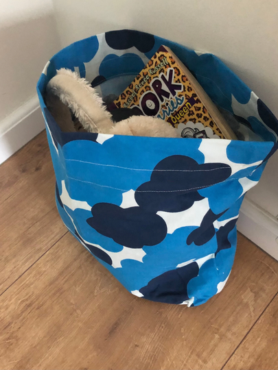 Fabric Basket, Kids Room Storage, Foldable Storage Basket Set, Decor, Toy Blue Cupboard Organizer