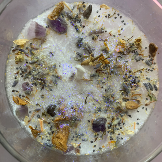 Insomnia/Relax & Sleep Candle Manifestation Intention Spell Ritual Hand-Poured Handmade Crystals