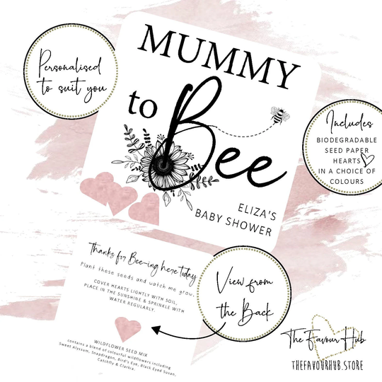 Seed Heart Plantable Baby Shower Favours Personalised Favors Custom Gift Paper Naming Day Keepsake New Baby Present