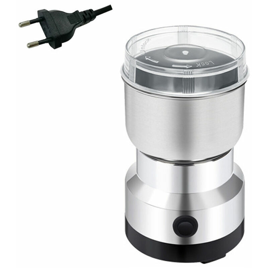 Multipurpose Electric Coffee Bean Grinding Tool Stainless Steel Milling Machine for Seeds Spices Herbs Nuts,EU Plug - EU Plug