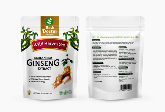 Red Korean Ginseng Extract Powder - 100% 6-Year-Old Pure Panax Premium Quality